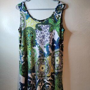 Jostar Paisley Print Tank Dress. Size Small. Excellent Condition. 94% Poly 6% Sp